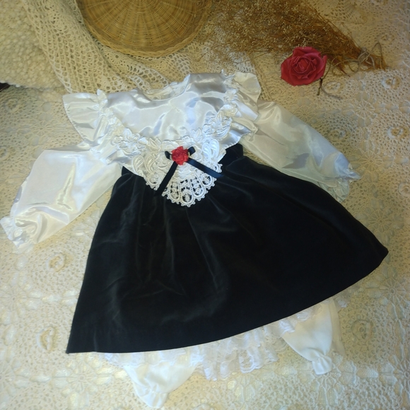 Vintage Black and White Kids Formal Dress - Picture 7 of 12